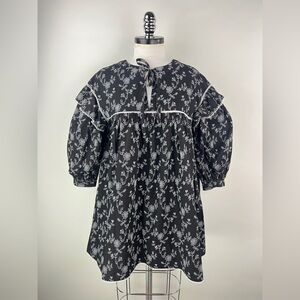 💚 3153. Floral Printed Balloon Sleeve Mini Dress